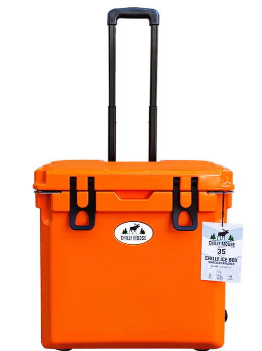 Chilly Moose- 35L Wheeled Explorer Ice Box Cooler (Blaze Orange)