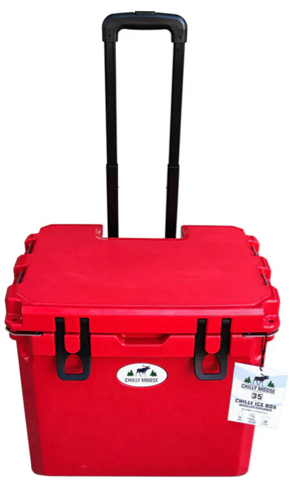 Chilly Moose- 35L Wheeled Explorer Ice Box Cooler (Canoe Red)
