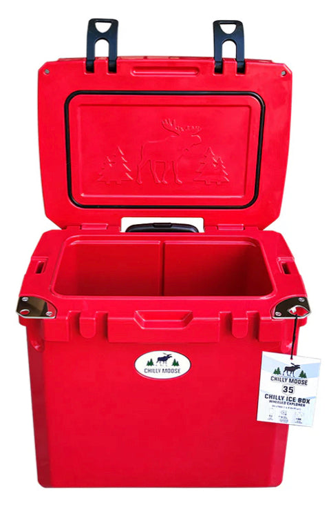 Chilly Moose- 35L Wheeled Explorer Ice Box Cooler (Canoe Red)