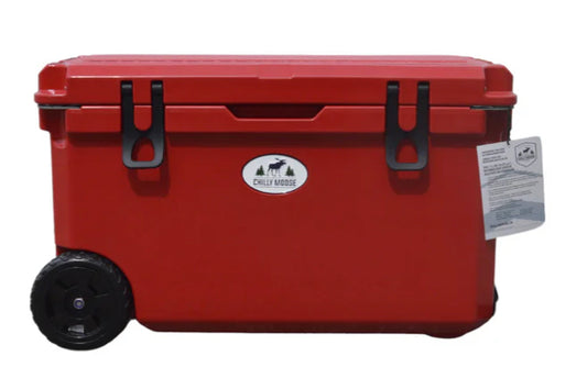 Chilly Moose- 55L Wheeled Explorer Ice Box Cooler (Canoe Red)