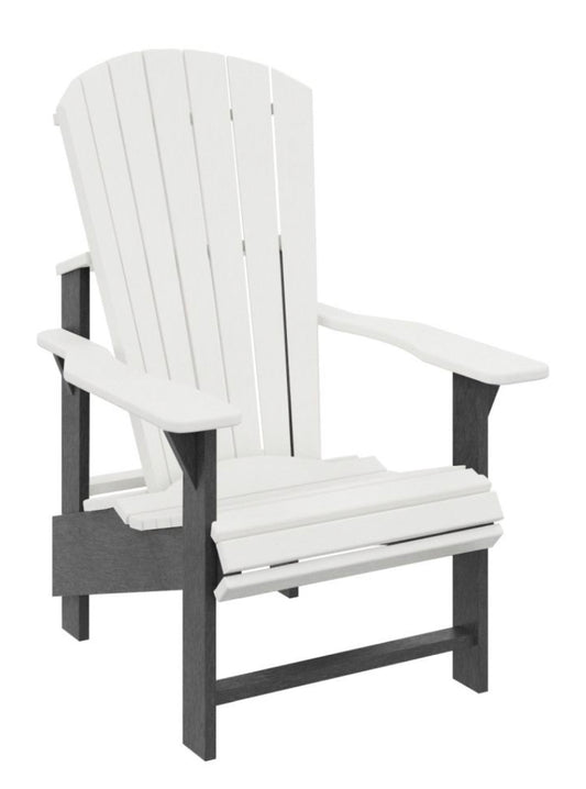 C.R. Plastic- Upright Adirondack Chair (Slate/Light Grey)
