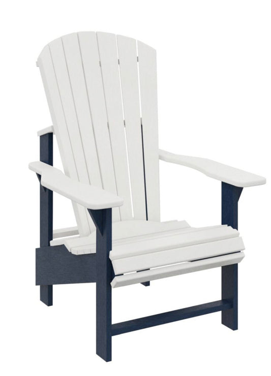 C.R. Plastic- Upright Adirondack Chair (Navy/White)