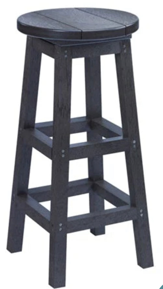 C.R. Plastic- Classic Barstool Pub Height (Black)