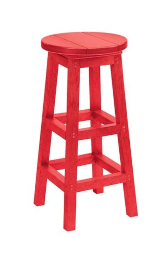 C.R. Plastic- Swivel Bar Stool (Red)