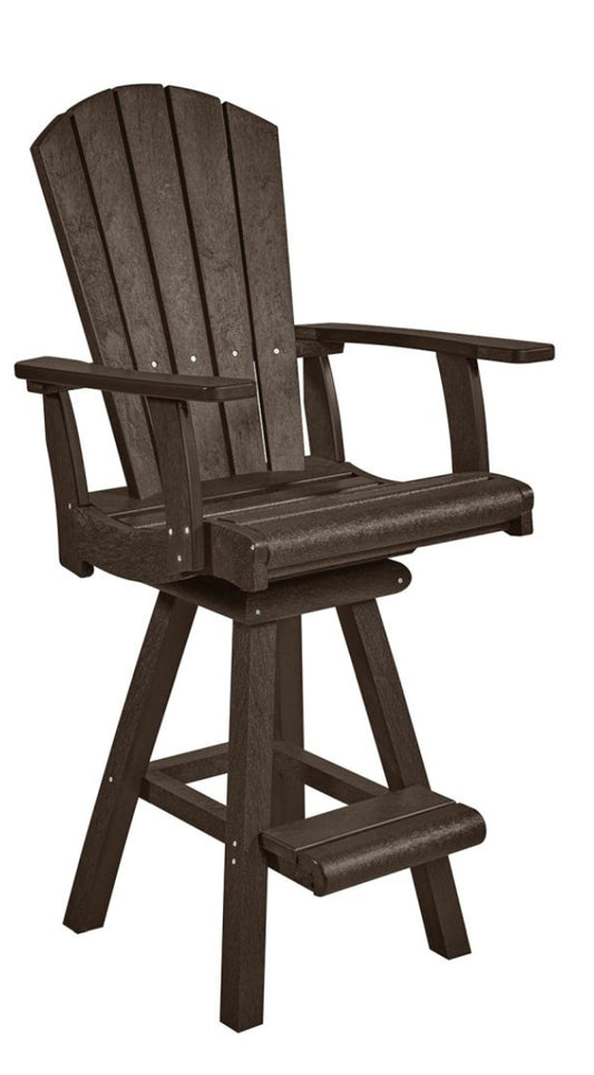 C.R. Plastic- Swivel Pub Arm Chair (Chocolate/Beige)