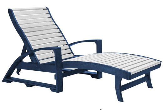 C.R. Plastic- St.Tropez Chaise Lounge (Navy/White)