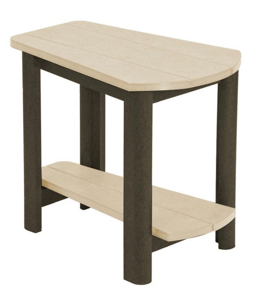 C.R. Plastic- Addy Side Table (Beige/Chocolate)