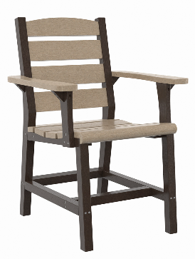 C.R Plastic- Napa Dining Arm Chair (Chocolate/Beige)