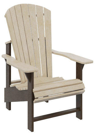C.R Plastic- Upright Adirondack Chair (Chocolate/Beige)