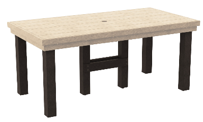 C.R Plastic- 72" Napa Dining Table (Chocolate/Beige)