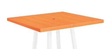C.R Plastic- 40" Square Pub Top w/Hole (Orange)-(Legs not included)