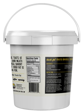 Cornhusker Kitchen- Premium Rendered Duck Fat Tub (1.5 Lb)