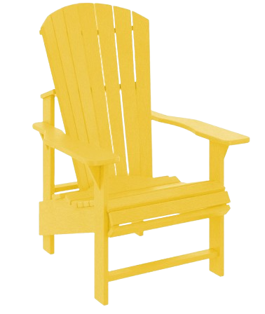 C.R Plastic- Upright Adirondack Chair (Yellow)