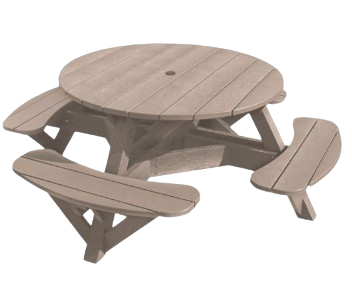 C.R Plastic- 51" Round Picnic Table (Beige)