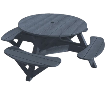 C.R Plastic- 51" Round Picnic Table (Slate Gray)